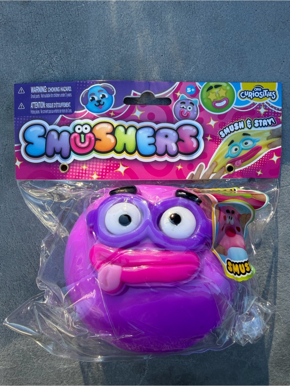 Authentic Orb Smushers Purple Squish Face
